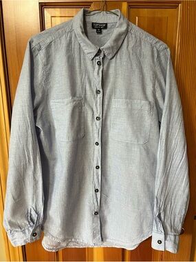 Topshop Pale Blue Button-Front Shirt